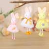 Plush Rabbit Doll Pendant Cute Happy Easter Decoration Easter Long Legs Bunny Doll  Children Gift
