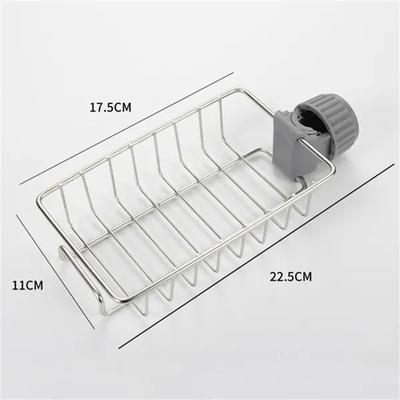 Abtropfgestell für Küchenspüle aus Edelstahl, Schwammaufbewahrung, Wasserhahnhalter, Seifenabtropfgestell, Handtuchhalter, Regal, Organizer, Küchenzubehör