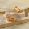 Yori Geometric Unusual Stainless Steel Metal Stud Earrings 18K PVD Plated Texture Golden Fashion Unique Jewelry