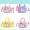 Cute Plush Unicorn Shoulder Bag For Kids Cartoon Design Soft And Fluffy Perfect For Kindergarten And Daily Use Purple