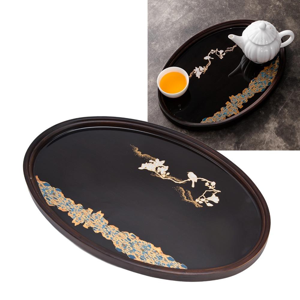 Smooth Surface Tea Coaster Tray Bamboos Holder Tray Serving Plate Snack Storage