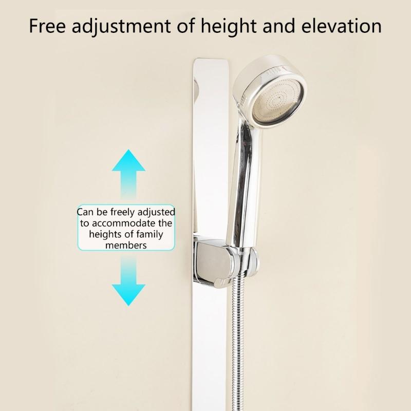 Universal Magnetic Shower Holder Adjustable Rail Slide Bar Wall Mounted Adjustable Shower Rack Easy to Install