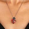 1 Pcs Love Rose Necklace Gothic Dark Wrapped Flower Heart Shaped Female Clavicle Chain Valentine's Day Jewelry