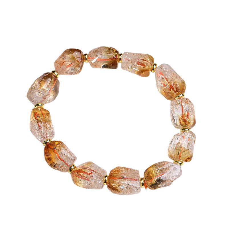 Natürliches Gelbes Kristall Unregelmäßige Form Unisex Armband: Einfaches, Modisches, Elegantes Schmuckaccessoire