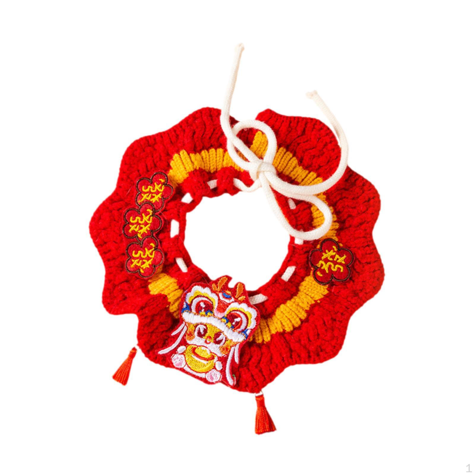 Вязаный ошейник для кошек, регулируемый, удобный, декоративный, милый, ручная работа, вязаный год, ручная работа L