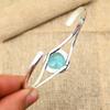 Blue Topaz Gemstone Handmade 925 Solid Sterling Silver Bangle For Wedding Gift