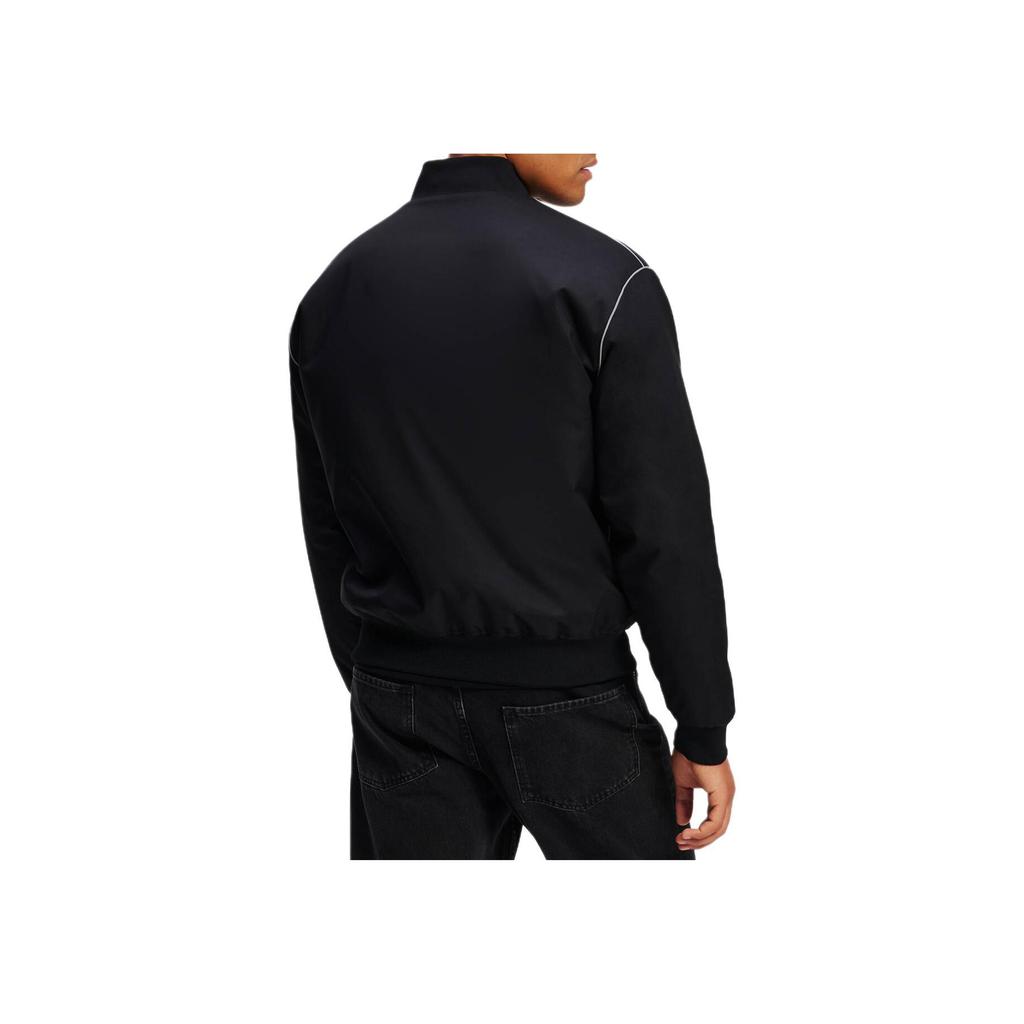Karl Lagerfeld Urban Street Social Reversible Baseball Collar Long Sleeve Jacket Men Jackets Black 246M1503999