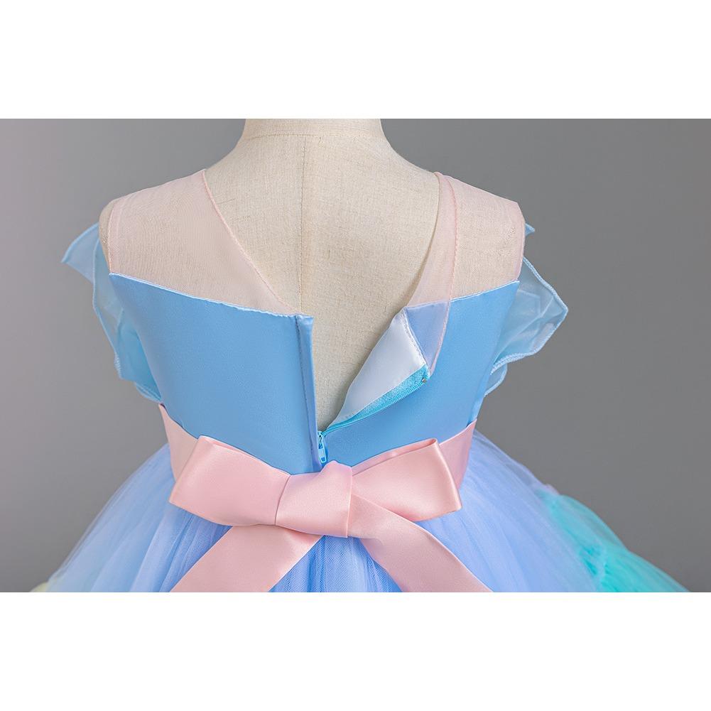 Girls Colourful Patchwork Princess Dresses Sleeveless Colour Patchwork Bowknot Dress Walking Piano Performance Dress 363  Girl's Favourite Dress