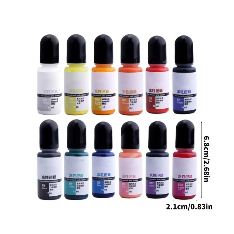 12 Farben Zement Wasserlösliche Farbessenz Gips Pigment für Kreative für Weg Bodenfliese Pflaster Zement Zusatzstoff