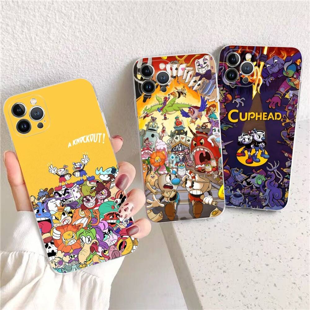 Classic Game Anime C-CupheadS For iPhone 17 16 15 14 13 12 11 Pro max Plus Phone Case High end Silicone