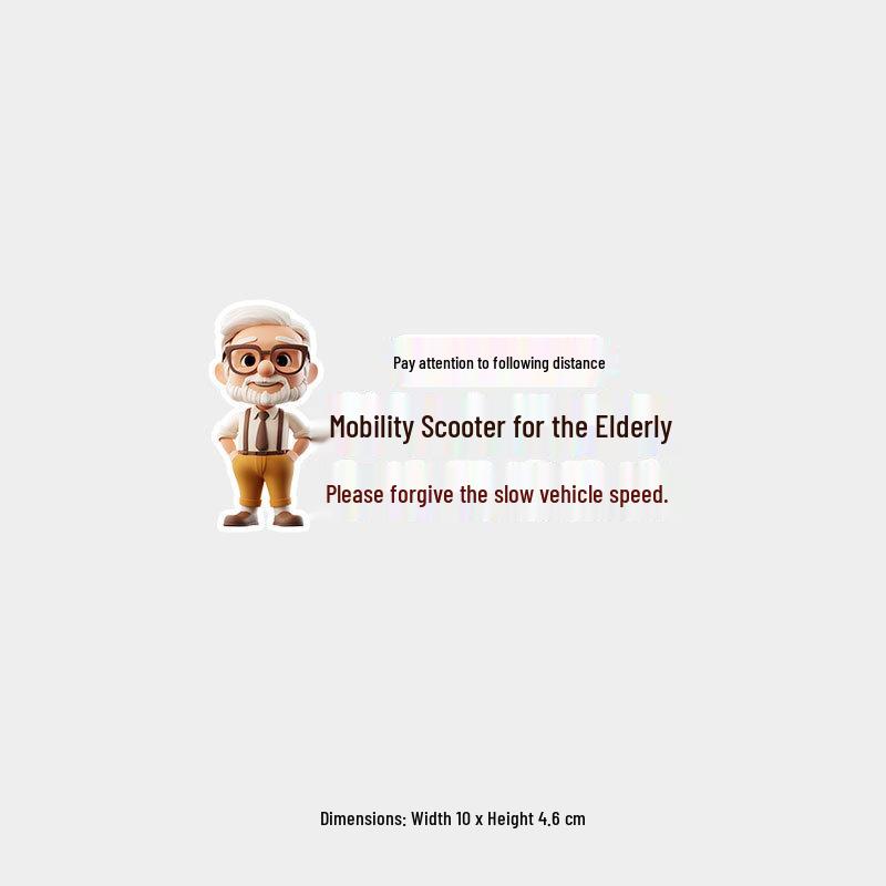 Creative Elderly Driver Warning Sticker for Rear Windshield