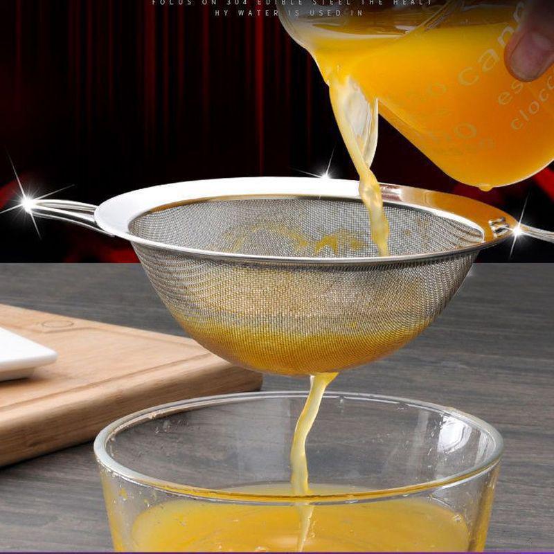 Large Stainless Steel Kitchen Colander for Noodles, Dumplings, Juice, Soy Milk, and Oil Straining