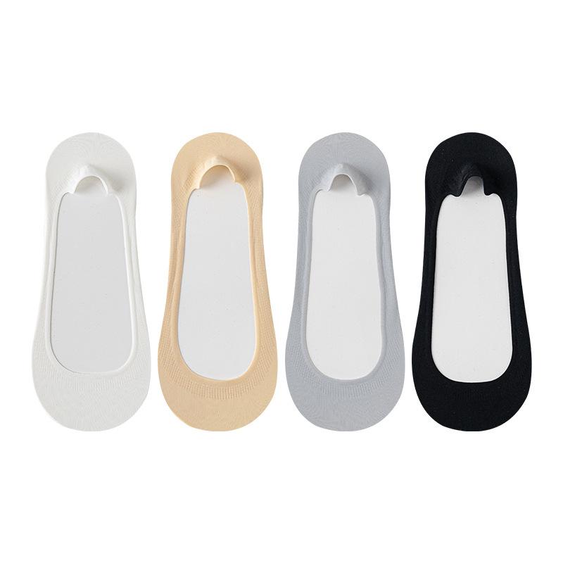 Ice Silk Boat Socks Foot Padded Silicone Anti Slip Thick Sponge Bottom Soft Comfortable High Heel Shockproof Invisible Socks