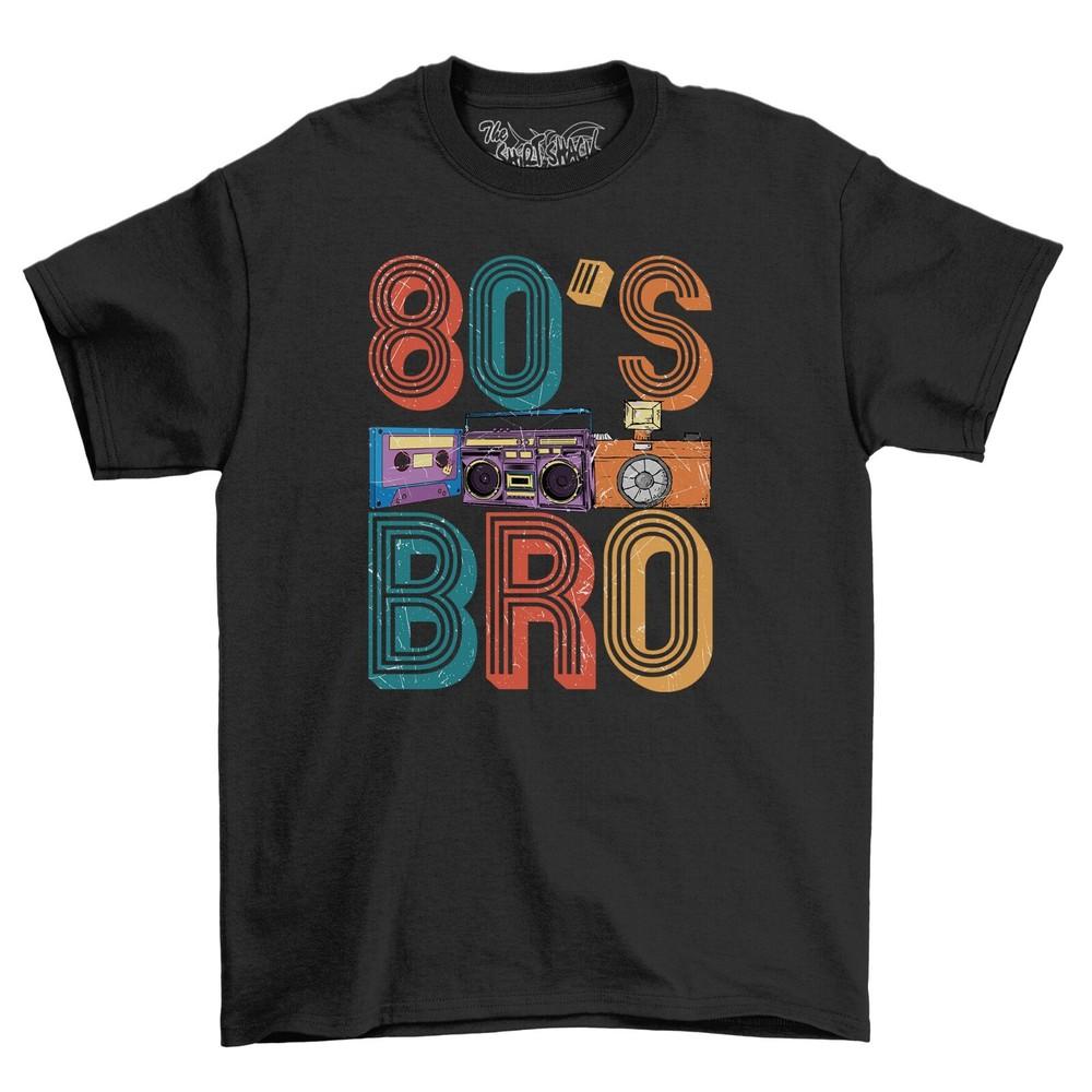 The ShirtShack 80's BRO Men's Funny T-Shirt 100% Cotton Black Unisex Shirt