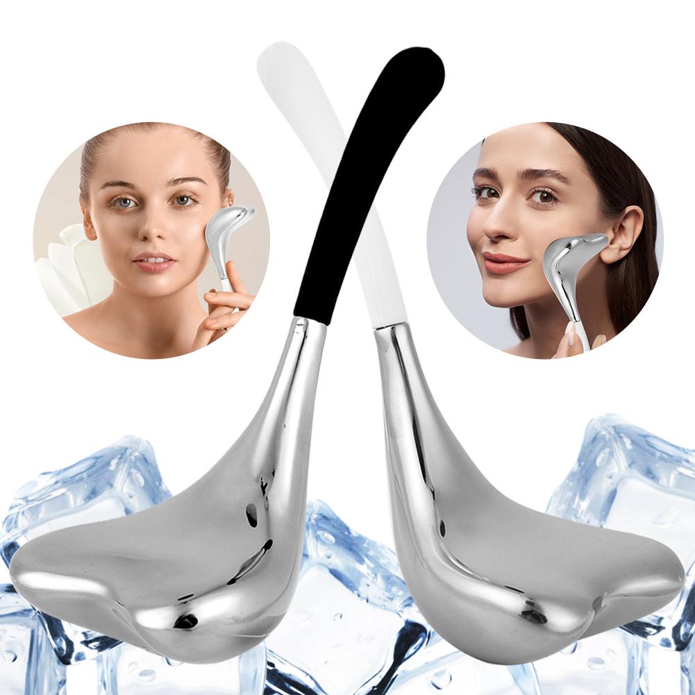 Facial Massage Cryo Spoon Facial Skin Care Ice Globes Stainless Steel Cooling Spa Globes Ice Globe Roller 2-in-1 for Face Beauty