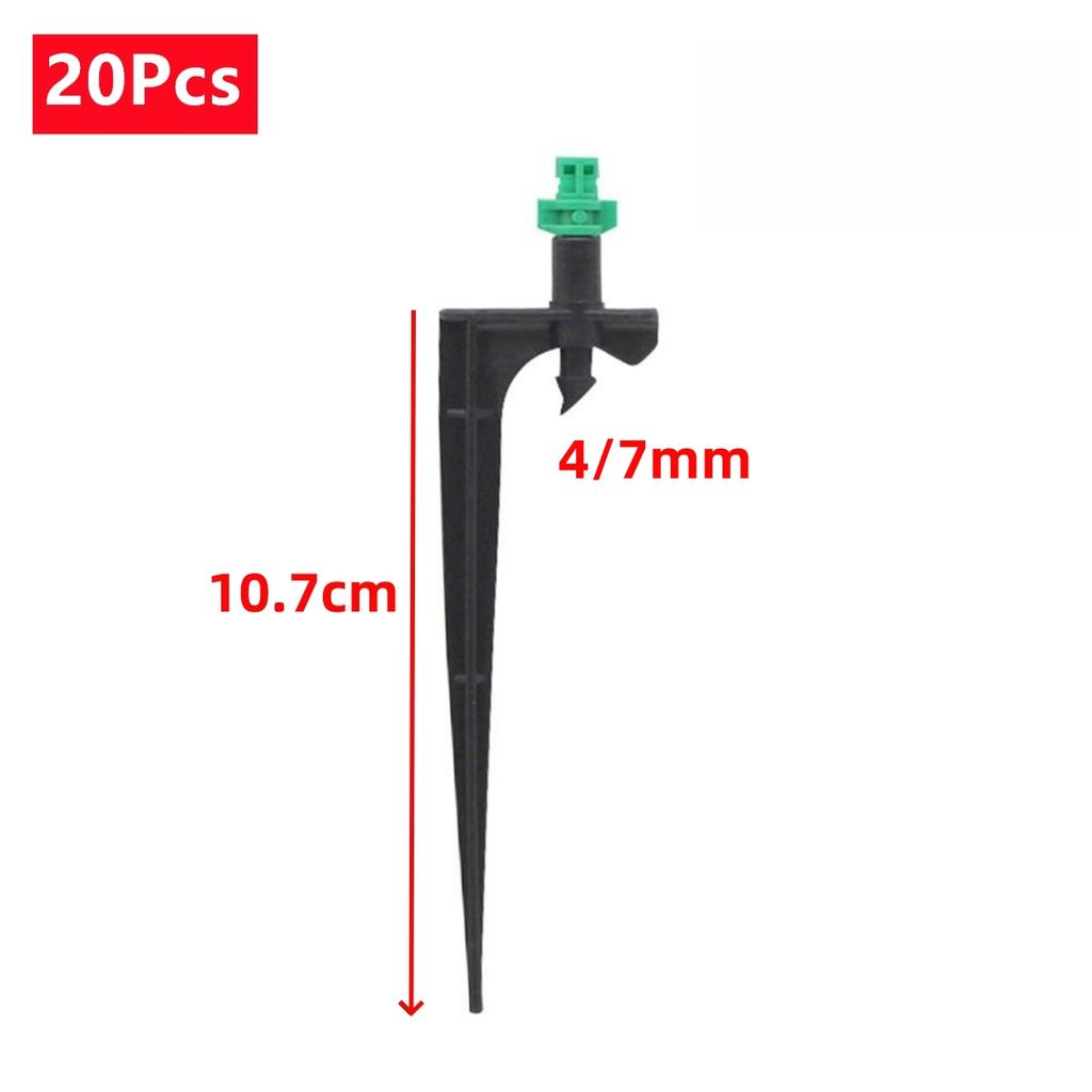 Refraction Nozzle and Spiked Holder Kit 90/180/360 Degree Spraying Head for Garden Lawn Drip Irrigation Micro-Spraying 20/100Pcs