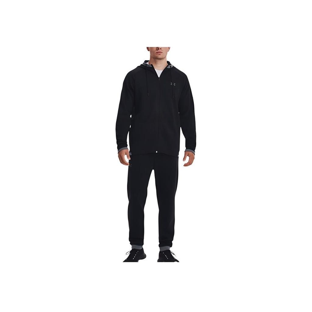 Under Armour Logo Print Mid-Rise Drawstring Jogger Pants Men Bottoms Black 1379661-001