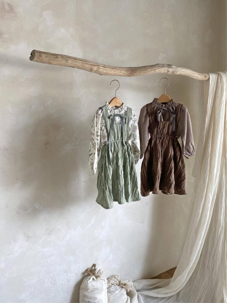 Autumn Vintage Girls' Double Layer Sling Dress Overalls