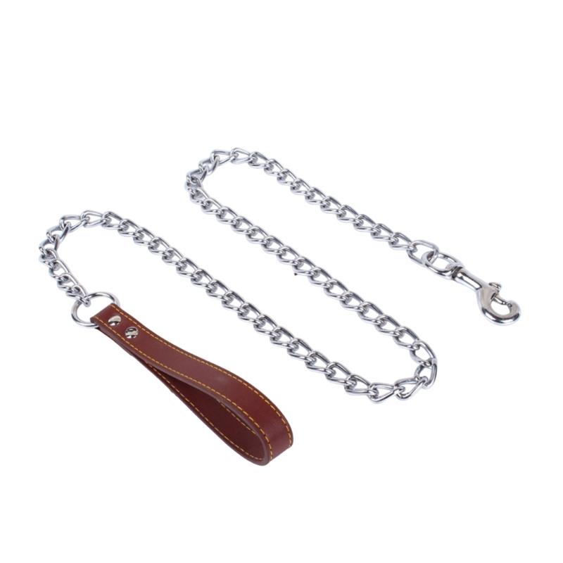 

180cm Length Dog Leash for Large Dog Walking Traction Rope with Leather Collar 3 кофейный