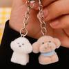 1/4Pcs Cute Dog Phone Lanyard Flocking Poodle Phone Chain Keychain Lovely Animal Key Pendant Backpack Ornament Couple Gifts