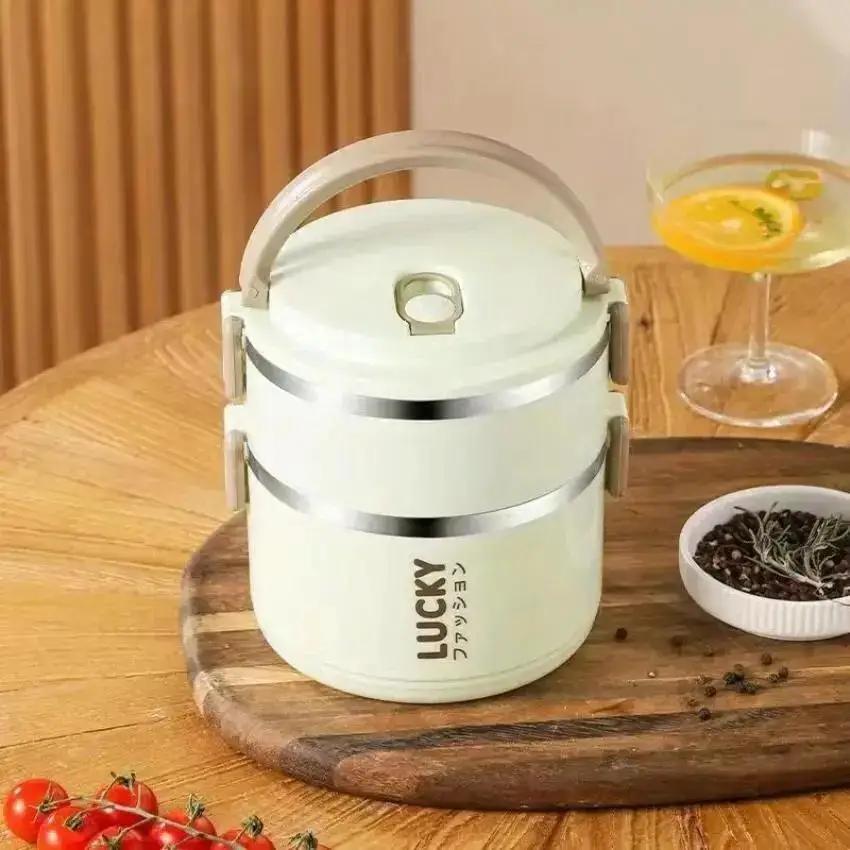 1/2-layer Stainless Steel Insulated Lunch Box Student Office Worker Portable Insulated Lunch Box Home Large Capacity Bento Box