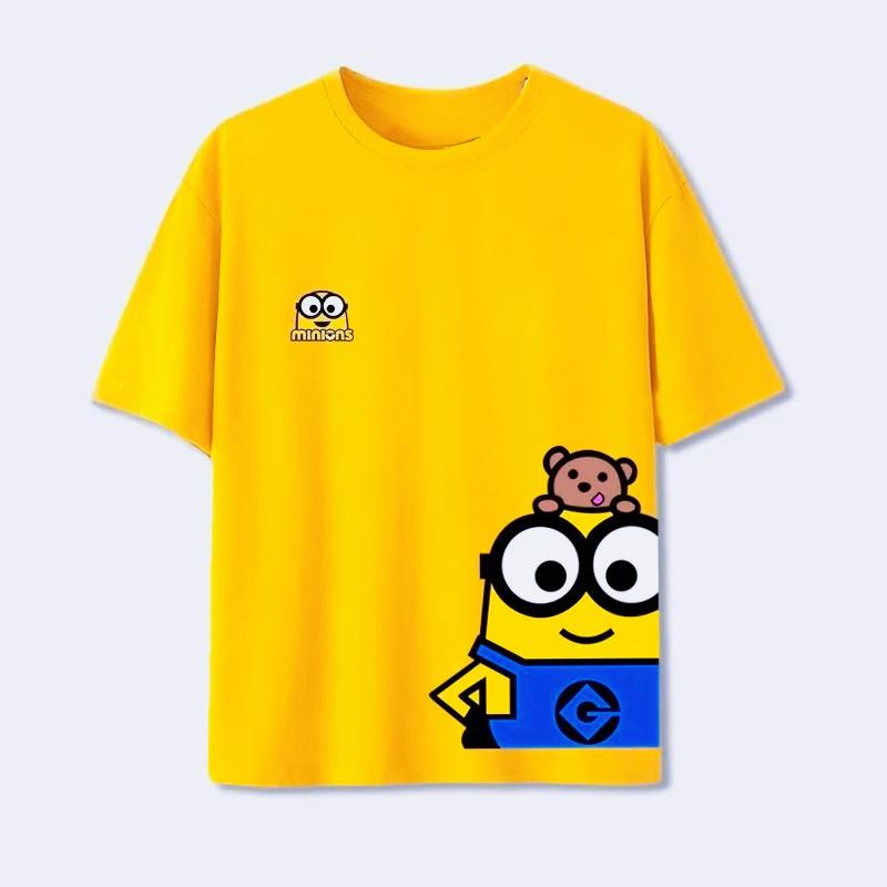 Children's Summer Minions Cute Printed T-shirt, Suitable for Boys and Girls for Outdoor Casual Wear