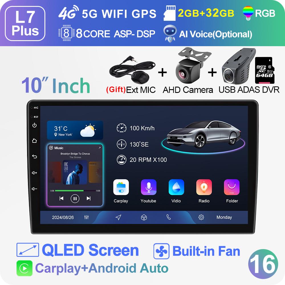 

LEHX L7 Plus 7/9/10 2Din Android 14 Carplay autoRadio Car Radio Multimedia Stereo For toyota Hyundai Kia Volkswagen Jeep Fiat