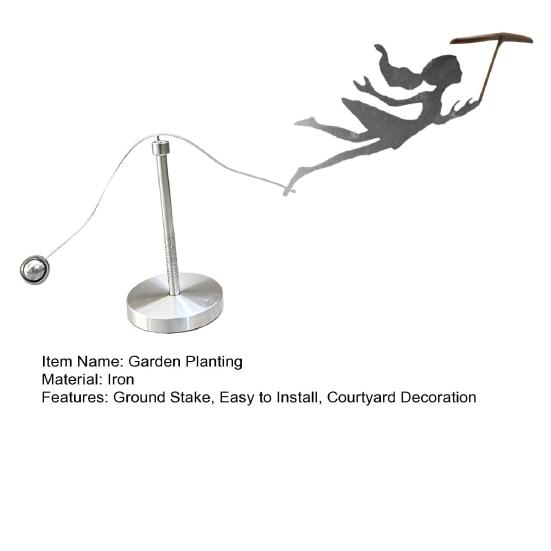 Garden Balance Stake with Girl Holding Umbrella Model Sculpture Durable Iron Swings Yard Art for Lawn Patio Garden