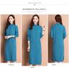 Autumn Winter Women's Half Turtleneck Knit Dress Slim Fit Solid Color Pullover Long Sweater Dress
