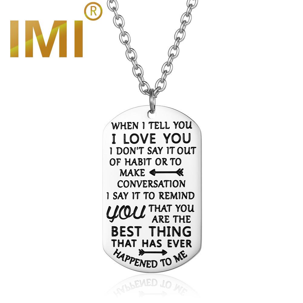 

IMI персонализированное ожерелье из титановой стали с буквенным кулоном в стиле милитари, модные одинаковые аксессуары