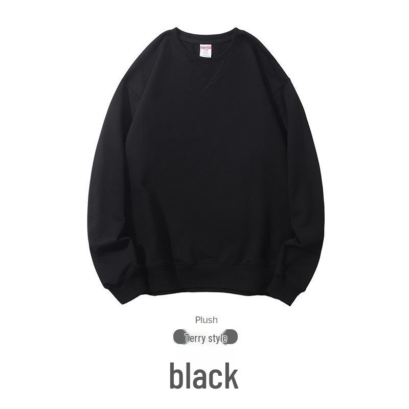 Felpa Girocollo Oversize Pesante da 380g in Puro Cotone, Colore Unito, Stile Primavera/Autunno, con Logo/Testo Personalizzato Stampato.