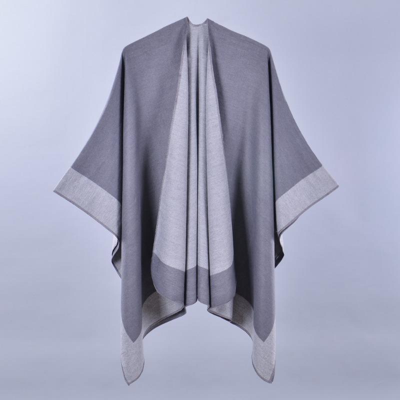 New Women's Spring Scarf Shawl Fashion Versatile Solid Color Four Seasons Imitation Cashmere Split Cape