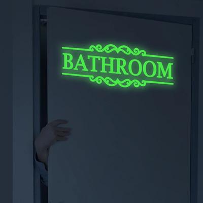 Luminous Toilet Wall Stickers Bathroom Glow In The Dark Door Wallpaper Decor Restroom Indoor Vinyl Decals Home Room Decoration