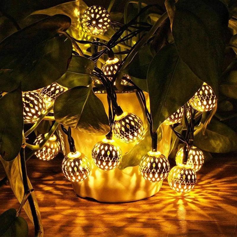 5/7m Outdoor and Indoor Waterproof Moroccan Fairy Lights Solar Led Lights for Room Decor Garden Yard Patio Party Christmas Party