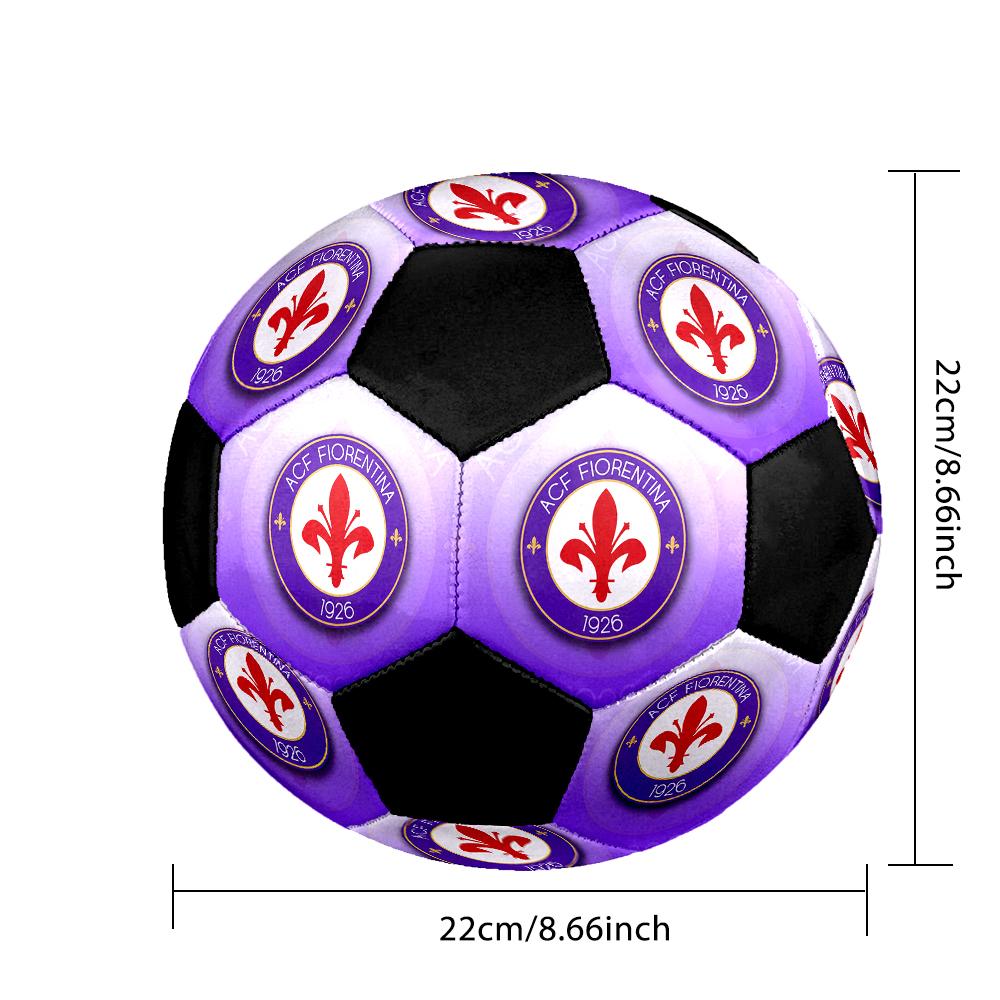SIZE 5 ACF Fiorentina Soccer Ball Colorful All Ages Machine Stitched PVC Competition Ready Durable High-Bounce