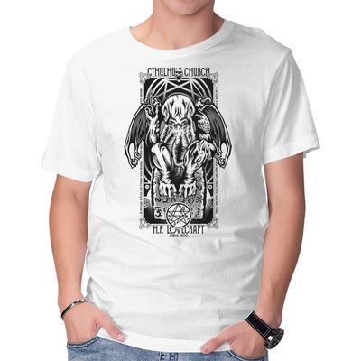 Unisex Crew Neck T-Shirt In His House Cthulhu Waits Dreaming Graphic Short Sleeve Casual Tee
