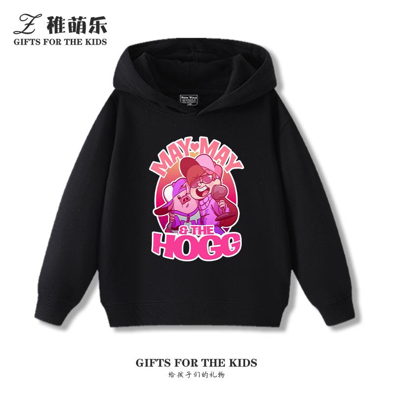 Gravity Falls Anime Fun Hooded Sweatshirt Boys Girls Children's Fall and Winter Padded Cute Casual Trend Warm Long Sleeve Top