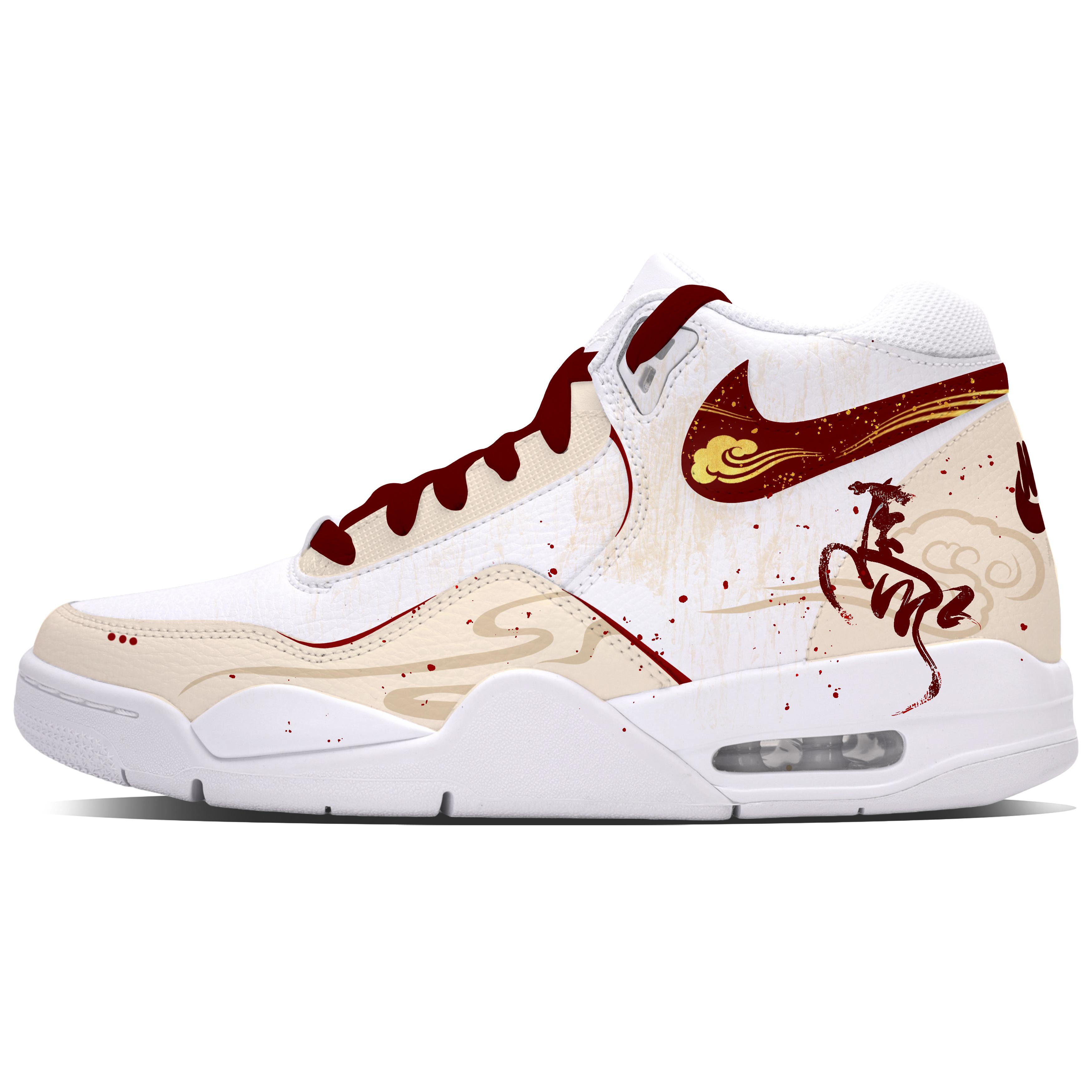 Nike Flight Legacy Mid top Винтажные Баскетбольные Кроссовки Унисекс Киноварь Экрю BQ4212-101(Команда1857-) 43