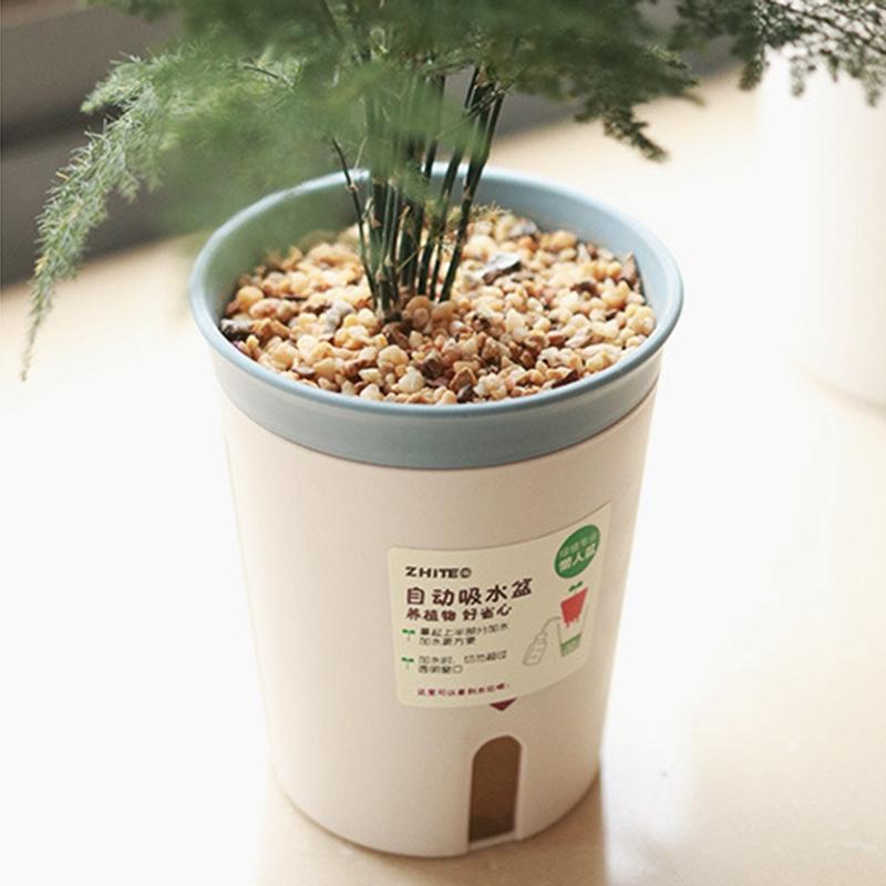 Self Watering Plant Pots Plastic Flowerpot Planter with Drainage Holes Hydroponics Flower Pot Plastic Lazy Automatic Plants Pot