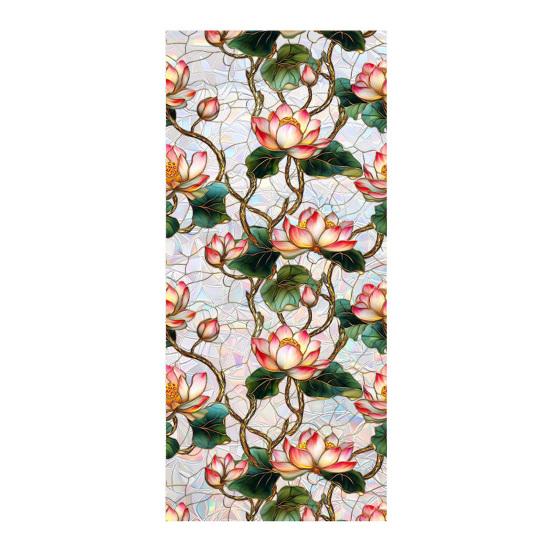 Window Privacy Film, Stained Glass Pattern Decorative Window Sticker, Rainbow Static Cling, Sun Blocking Reusable Decals for Glass Doors, Bedroom