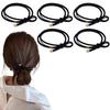 Hair Tie Black Rubber Non-marking 5-piece Set Holder Korean Style Simple Plain Non-breaking Highly Elastic Stylish Accessories Adult Men Women Fashion