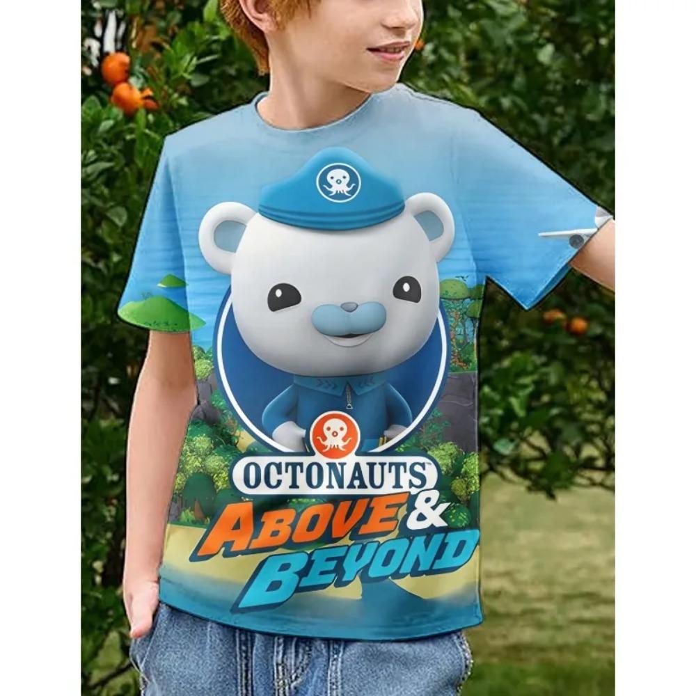 The Octonauts Kids 3D Cartoon Print High Quality T Shirts for Boys Childrens Clothing Summer Short Sleeve Crewneck Tees Anime T-shirt  Cute T-shirt