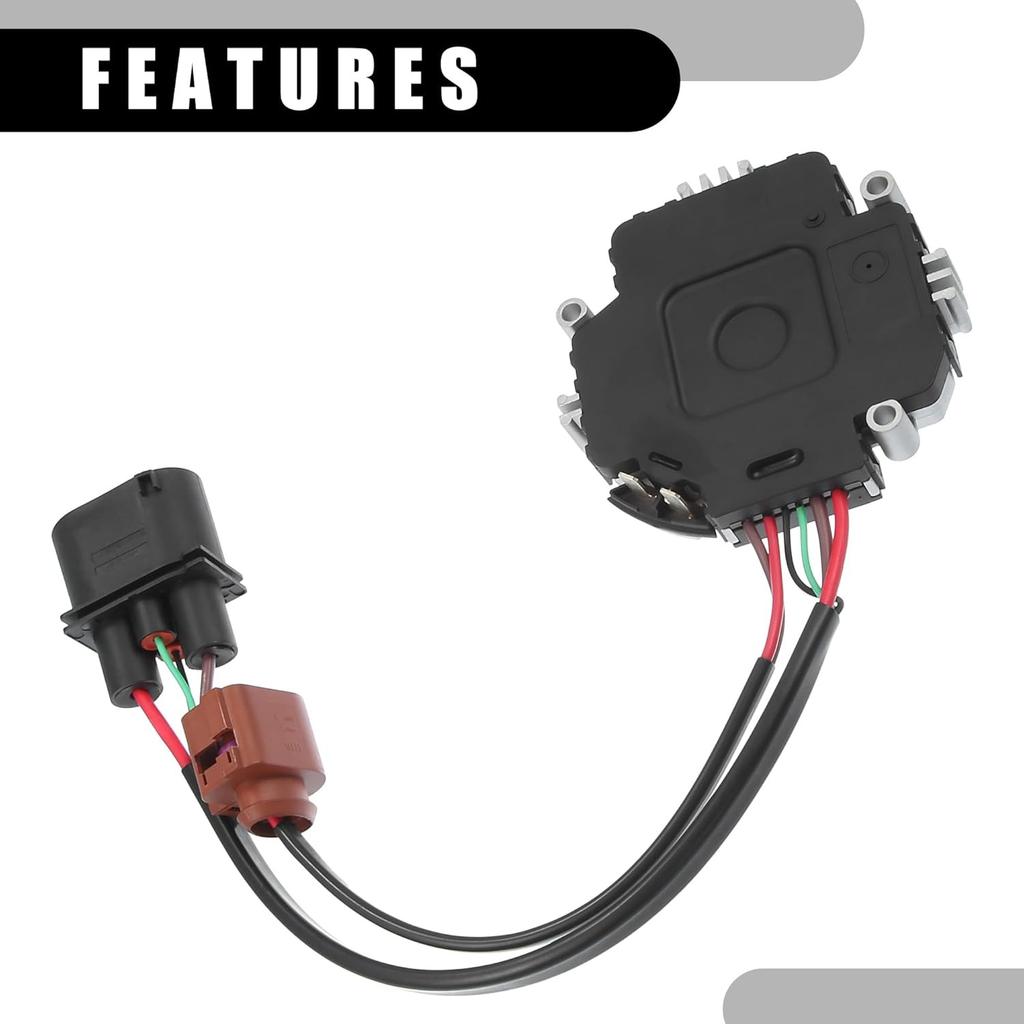 Radiator Engine Fan Control Unit 1TD959455 - Car Radiator Cooling Fan Control Module - for Volkswagen GTI 2.0L 2009-2013 Plastic Metal Black - 1 Pc