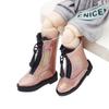 Obitsu11 Shoes Fashion Leather Boots Spike Toe Handmade Cowhide Dolls Shoes for 1/11 OB11 GSCbody9 Dolls Accessories Kids Toys
