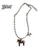 Horse Lover Gift Coated Pendant Necklace Bright Color Cute Charm