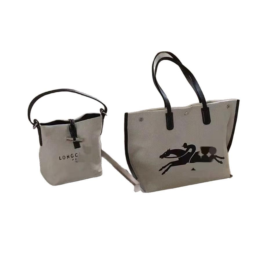 High-Quality Dragon Inlay Bamboo Joint Women's Crossbody Tote - Large Capacity Canvas Commuter Bag