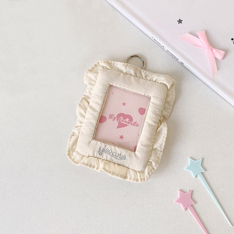 1PC Card Holder Sweet Pillow Shaped Korean Girl Photo Card Case Cute Photocard Holder Keychain Holder Photocard Ins Style 6 Colors