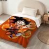 1PC Son Goku Patterned Flannel Blanket Suitable For All Seasons For Home Decor Warmth And Comfort Gifts Holiday Present