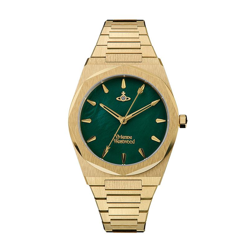 

Vivienne Westwood Queen Mother Watch Quartz Movement Stainless Steel Bracelet Green Dial Gift Box Available Polygonal Saturn Element DWVV244GRGD Regular Watch Box