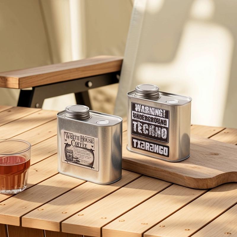 circle joy coffee bean storage tank coffee powder sealed tank tinplate coffee can one-way valve coffee bean tank